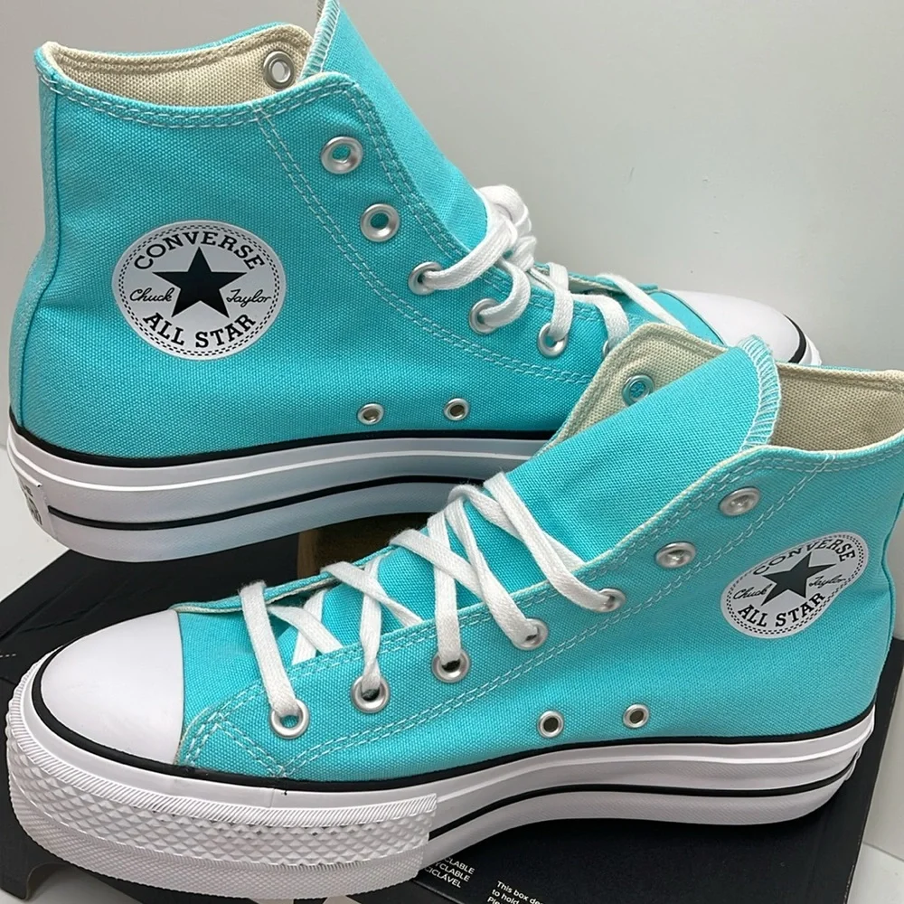 Converse WMNS A07570F CTAS LIFT HI TRIPLE CYAN/WHITE/BLACK A07570F Platforms